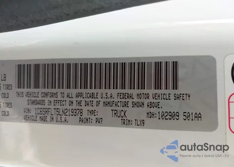 2020 Ram 1500 Rebel 4X4 5'7 Box из США, поврежденный, VIN 1C6SRFLT5LN219378